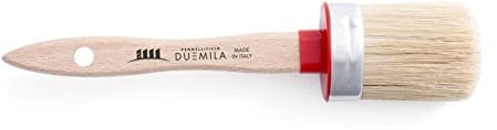 PENNELLIFICIO 2000 | Pennello Ovalino, Pennello Tondo, con Manico in Legno, per Tubi, Finestre, Angoli, Battiscopa, per Muro, Cartongesso, per Smalti e Idropitture, Ghiera 4,2x4,5 cm - Made in Italy