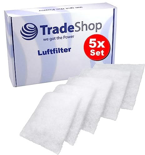 5x Trade-Shop Luftfilter Staubfilter Ersatzfilter kompatibel mit Lunos Lüfter Serie Saphir Typ 2/FSA ersetzt 034185 / Badlüfter Ventilator Zubehör