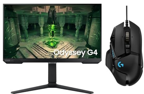 Logitech G G502 HERO Gaming Mouse - Sensore HERO 25K, 25.600 DPI, RGB, PC/Mac/Laptop, Nero + Samsung Monitor Gaming Odyssey G4 (S25BG400), Flat, 25'', 1920x1080 (FHD)
