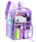 TINYAT Zaino trasparente da donna trasparente Impermeabile Super PVC Zaino Casual Zaino Moda Donna Shopping Dating Pack, T9051, Viola/9063