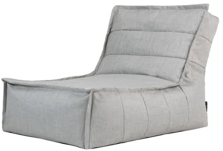 Icon Dolce Outdoor Sitzsack-Liege für Erwachsene, Grau, Sitzsack mit Füllung, Bean Bag, Wasserabweisender Stoff, Bequemer Sessel für Wohnzimmer, Lounge, Schlafzimmer, Garten, Terrasse