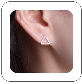 Dervivea Boho Geometrische Ohrstecker Hohle Dreieckige Quadratische Ohrringe Minimalistische Gold Silberne Ohrringe Winzige Dreieckige Ohrstecker Einfache Ohrringe Stapelung(gold Offenes Dreieck)