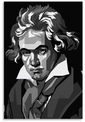 MNABSO Ludwig Van Beethoven Painting Poster Dekorative Malerei Leinwand Wandkunst Wohnzimmer Poster Schlafzimmer Malerei 08x12inch(20x30cm)