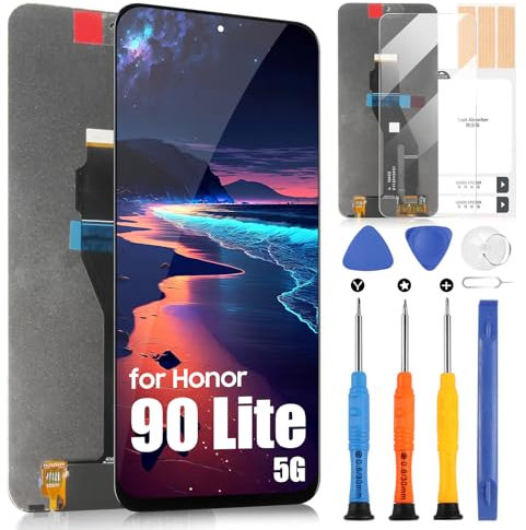 Pantalla LCD para Honor 90 Lite, pantalla para Honor90 Lite 5G CRT-NX1, pantalla táctil digitazer Full Assembly reemplazo pantalla con kit de reparación (6,7 pulgadas, negro)