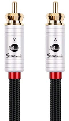 BOAACOUSTIC JIB Qualité Audiophile Cable Coaxial para Subwoofer, 1 RCA Cinch Macho a 1 RCA Cinch Macho, Cable de Audio adecuado para el hogar, teatro, TV, subwoofer, sistemas Hi-Fi 3m