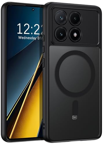 BENTOBEN Magnetische Schutzhülle für Xiaomi Poco X6 Pro 5G / Redmi K70E 5G, kompatibel mit Magsafe, Schutzhülle, Militärqualität, stoßfest, matt, transparent, kratzfest, Schwarz