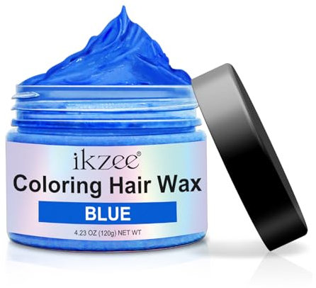 Temporäre Haarfarbe, 120g Haarfarbe Auswaschbar Hair Wax Color Haartone für Männer Frauen, Haarfärbemittel Wachs für DIY, Party, Cosplay, Halloween (Blau, 120g)