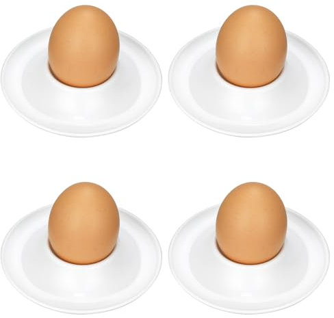 BESPOTCL Eierbecher Weiß, Eierbecher Plastik 4 Stück Eierbecher Platzsparend aus Hochwertiger Kunststoff 10 * 10 * 2cm für Camping, Zu Hause