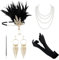 SilverChry Gatsby Accessoires Damen, Kostüm 20er Jahre Damen, Fasching Kostüm, Karnevals Zubehör, 20er Jahre Deko, 20s Kostüm Accessories, Karneval Haarreif Damen, Moulin Rouge Kostüm