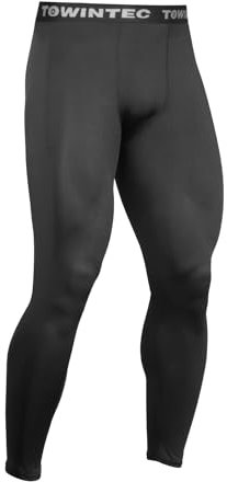 Towintec Pantaloni a Compressione da Uomo Allenamento Calzamaglia Calcio Traspirante Asciugatura Leggings Rapida Termica Strato Base Palestra Atletico Yoga Basket Elastico Pantaloni Stretti