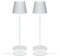 LA VILLE LUMIÈRE Set mit 2 SuzieV LED Tischlampen, wiederaufladbar und dimmbar, kabellose Abat-Jour, Aluminium, für Innen- und Außenbereich, 3 Lichttemperaturen, LVL (Reinweiß)