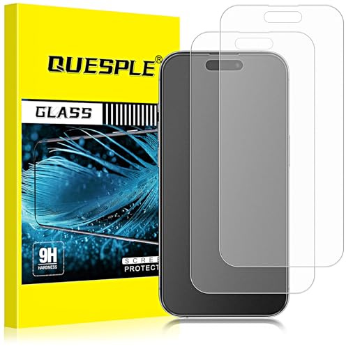 QUESPLE [2 Pièces] Verre Trempé Mat pour iPhone 14 Pro Max, Anti-Traces de Doigts, Anti-éblouissement Matte Film Protection écran, Dureté 9H, Sans Bulles Anti Rayure Vitre