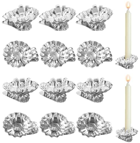 WADORN 24 Stück Weihnachtskerzenclip In 2 Ausführungen. Blumenform Weihnachtsbaum Kerzenclip Groß Metall Weihnachtskerzenhalter Clip Set Für Weihnachten Geburtstagsfeier Weihnachtsbaum