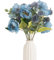 Leuyuee 2 mazzi di fiori artificiali, piante artificiali, fiori di seta, ortensia, composizioni floreali, centrotavola per matrimonio (blu)