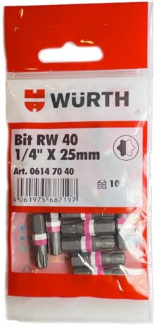 Würth 10x RW® 40 1/4 Zoll x 25mm Bits RW® 40 Antrieb geeignet für Würth ASSY Schrauben 06147040