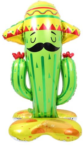 HEMOTON Kaktus Ballon Schwebend Schwimmbad Autospielzeug Kaktus aufblasbar funkeln kaktus deko sommerparty deko Ballongas luftballons Ballon-Requisite Folienballon Aluminiumfolie Green