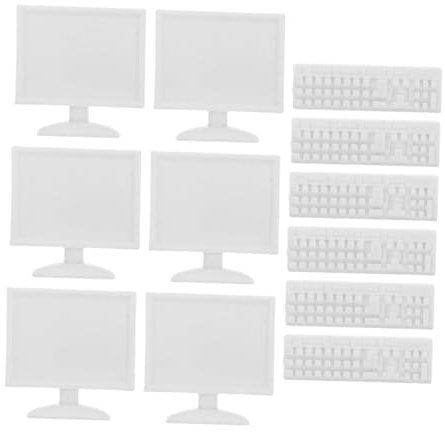 QUMIIRITY 6sätze Miniatur Puppenhaus Computer Und Tastatur Möbel Für Kreative Kinderdekoration Realistische Heimgeräte Für Nostalgische Sammler Und Fantasievolles Spiel