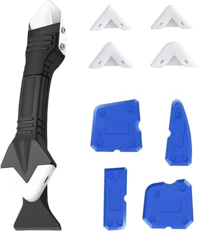 couduan 3-In-1 Silicone Remover Tool Kit,Sealant Remover,Silicone Sealant Remover With 4 Replaceable Pads,Suitable For Kitchen, Bathroom, Floor