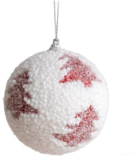 Floweringbeter Decoraciones navideñas de bolas de nieve de espuma para árbol de Navidad con diseño de copo de nieve texturizado, ligero y adornos para minoristas de temporada y entornos domésticos (B)