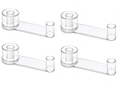 FRACOMO® Pack 4 Topes para Puertas Suelo Adhesivo | Retenedor Giratorio Transparente | Adhesivo Facil de Usar (4)
