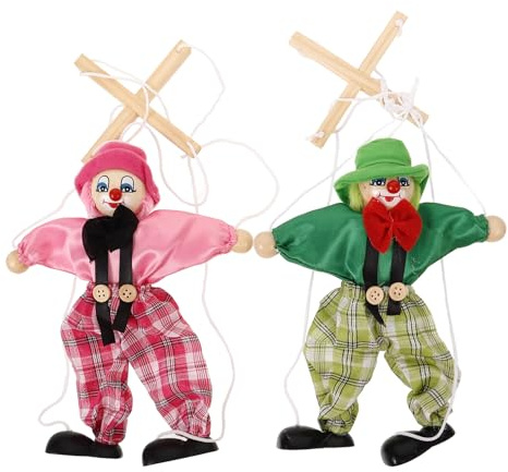 Abaodam Teatrino Marionette Ragazzo Ragazza 2 Pezzi di Marionette Pirata in Legno e Tessuto, Riutilizzabili, per Gioco Genitori-figli e Rappresentazione Stili multipli