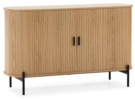 HOMN LIVING Sideboard Mónaco 2 türen Eiche-Optik, 120 cm (Breite) 40 cm (Tiefe) 75 cm (Höhe)