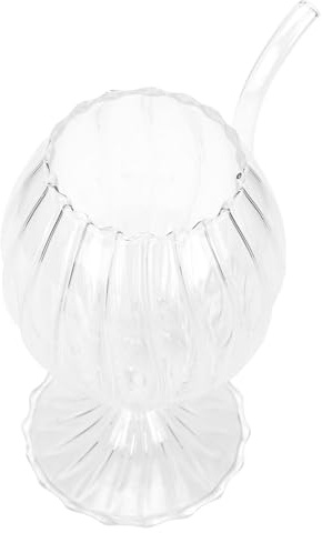 DEARMAMY Verre à Jus Créatif en Verre avec Paille Intégrée pour Fête et Réunion Familiale, Tasse à Boisson Élégante Adaptée aux Amis et Occasions Festives