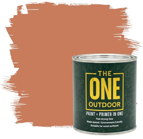 THE ONE Outdoor Paint - Terracotta, 2.5 Litre | Durable Exterior Paint for Wood, Metal & Masonry | Weather Resistant Finish