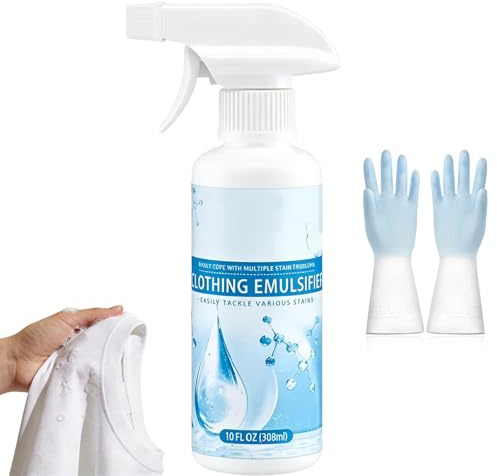 10 fl oz Clothing Emulsifier Stain Remover, Non-Ionic Laundry Pre-Treatment, No Damage Fabric Spot to Restore Color (1Pcs)
