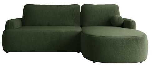 Mirjan24 Ecksofa Loridu für Wohnzimmer mit Schlaffunktion und Bettkasten, Eckcouch, L-Sofa, Polsterecke, abgerundete Kanten (Clara 215.10, Seite: Rechts)