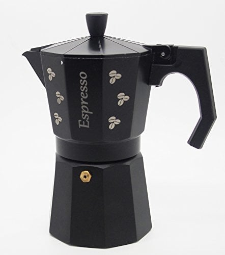 Relags Espresso Maker 'Bellanapoli' – 9 Tassen, schwarz mit Motiv