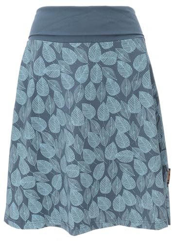 GURU SHOP Minirock aus Bio-Baumwolle, Boho Tellerrock Herbstlaub Print | Elastischer Bund, normaler Schnitt, locker fallend, vielseitig kombinierbar, ideal für Herbsttage