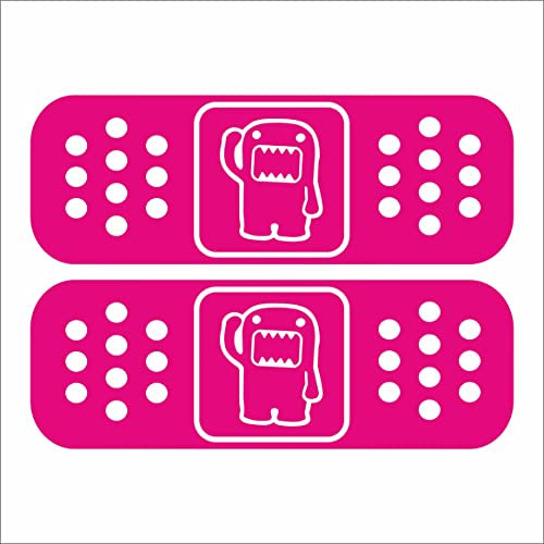 JINTORA - Autoaufkleber Tuning - Auto Aufkleber - domo kun Band Aid small 2nd - 187x99 mm - Auto Sticker Bus Fenster Heckscheibe Camper wetterfest Outdoor Sticker Auto Deko LKW Tuning - pink