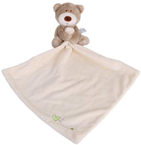 YeahiBaby Schnuffeltuch Bär Form Schmusetuch für Baby Neugeborenen Plüschtiere Decke (Weiß)