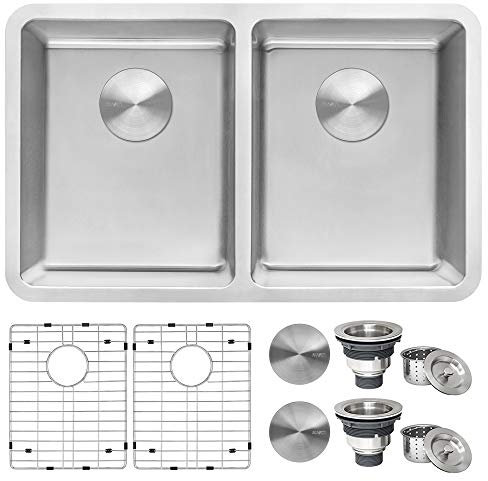 Ruvati 28-inch Undermount Kitchen Sink 50/50 Double Bowl 16 Gauge Stainless Steel - RVM5077