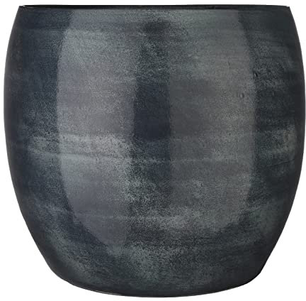 MICA Decorations Lester Blumentopf - H35 x Ø38 cm - Terrakotta - Dunkelblau