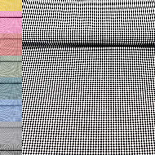 MAGAM-Stoffe Mona Vichy-Karo klein Baumwollstoff Oeko-Tex Meterware 50cm (20. Schwarz)