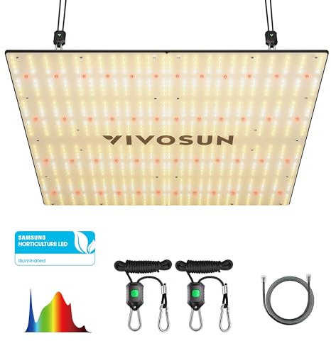 VIVOSUN VS4000 LED Grow Light with LM301 Diodes and Brand Driver, Dimmable Sun-Like Full Spectrum Lights with Glasses for Seedling, Vegetables and Flowers, Grow Lamp for 4x4/5x5 Tent