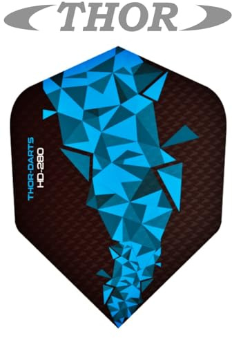 THOR-DARTS®™ Exclusiv-Line: 150 Micron F2 Darts Flights HD-280 schwarz Dart Flys extra Lange haltbar Thickness 150 mic Ultra Strong