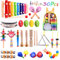 ELECLAND 30 Pcs Musical Instruments Age 3+ for Toddlers Music Wooden Toys Baby Educational Percussion Rhythm Drum Sensory Toys for Babies Kids Gift