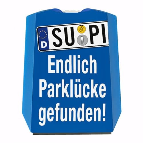 SU-PI endlich Parklücke gefunden! Parkscheibe mit 2 Einkaufswagenchips witziges Geschenk für einen Fahranfänger oder begeisterten Autofahrer im Kennzeichen-Look