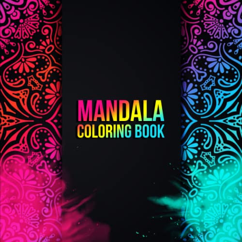Mandala Coloring Book: 3D Mandala Coloring Book Black Background For Adults, Teens and Young Adults (butterfly, flowers & more ) For Women, Girls Stress Relief and Relaxation