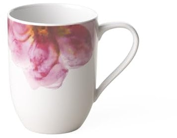 Villeroy & Boch - Rose Garden Becher mit Henkel, 340ml, Premium Porzellan, weiß/rosa, 10-4287-9651, Floral