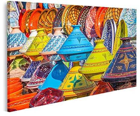 islandburner Bild auf Leinwand Tajine Auf Dem Markt Marrakesch Marokko Wandbild Poster Kunstdruck Bilder