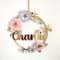 Décoration murale personnalisée mobile enfant bébé couronne fleur chambre cadeau naissance baptême anniversaire baby shower Noël (Rose Gold)