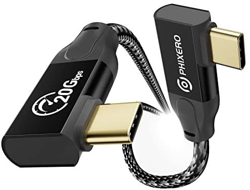 PHIXERO USB C to USB C Cable 100W [USB C 3.2 Gen 2x2, 20Gbps] USB C Cable with 4K Video Output, Compatible with Thunderbolt 3, MacBook Pro, iPad Pro, Laptops, Samsung (Dual Angle, 5m)
