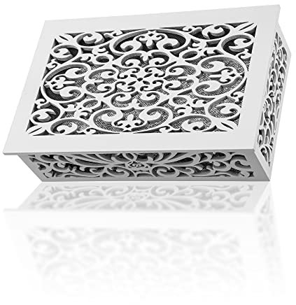 Saillong Doorbell Chime Cover Box Only, Wooden Doorbell Chime Box, Decorative Cover Enclosure for Indoor Outdoor, with Extra Self Adhesive Tape, Easy to Install for Home (White)