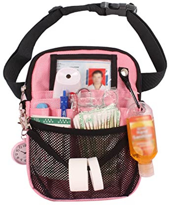 Krankenschwester Krankenpflege Taille Tasche, Gürteltasche für pens, Stethoscope, Thermometer, Scissors, Verstellbarem Gürtel Medizinische Werkzeugtasche (Pink)