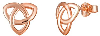 9ct rose gold Celtic trinity knot stud earrings