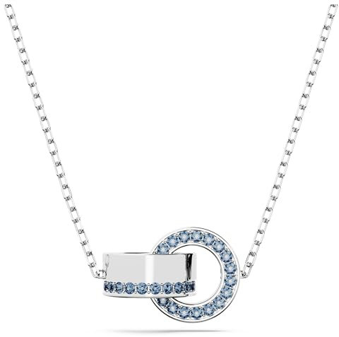 Swarovski Hollow Anhänger, Rhodinierte Damenhalskette mit Strahlenden Swarovski Kristallen